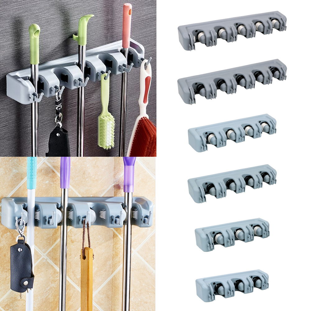 Gardening Tools Range - เมจิกพลาสติก Mop ผู้ถือผู้ถือผู้ถือไม้กวาด 3 รูปแบบติดผนัง Multi-Functional