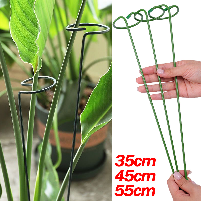 Gardening Tools Range - 1-10pcs โลหะ SINGLE Stem พืชไม้พุ่มผู้ถือสวนสนับสนุน Stake
