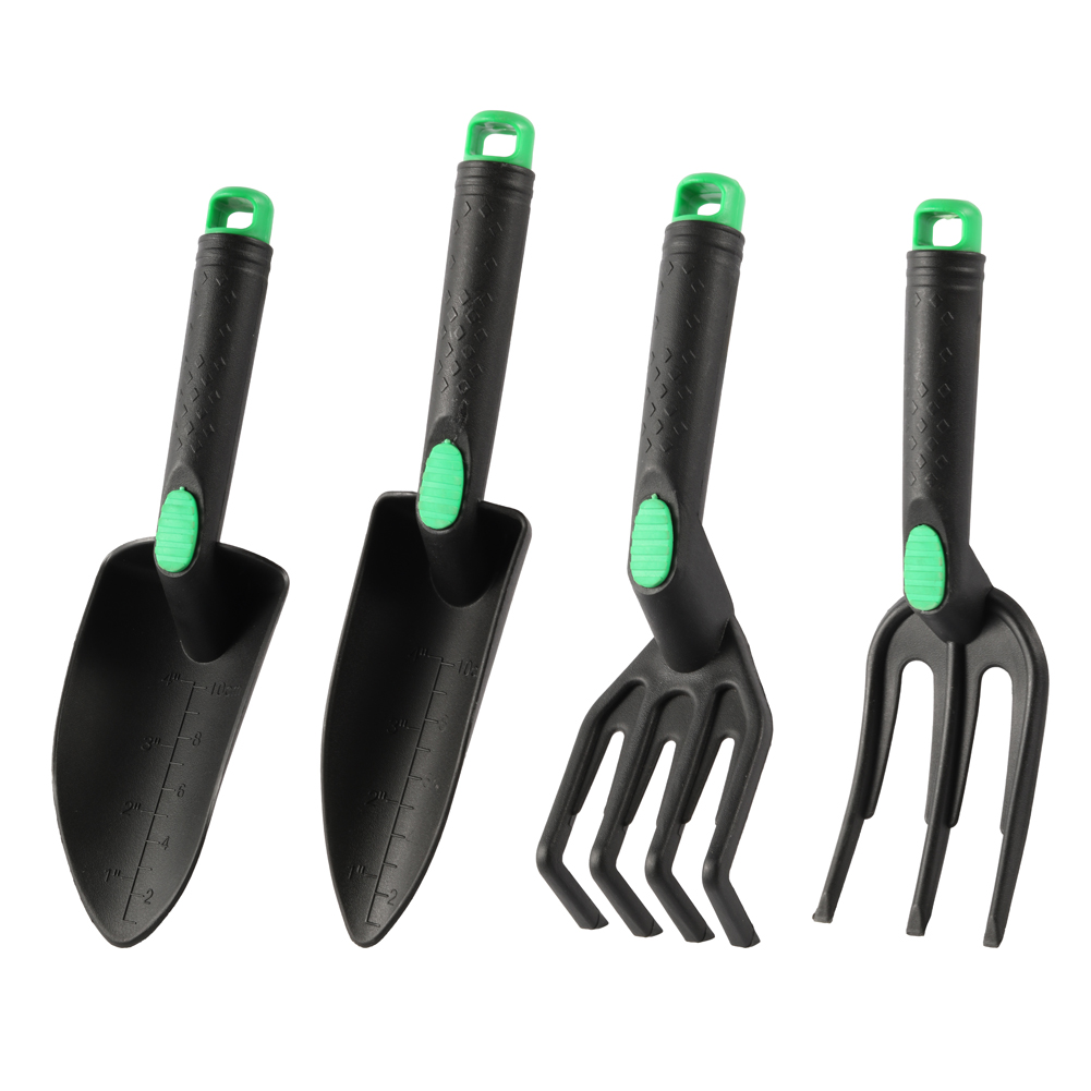Gardening Tools Spade - ชุดเครื่องมือพลั่วสวน 4 ชิ้น คลายดิน ปลายคราด พลั่วกลม