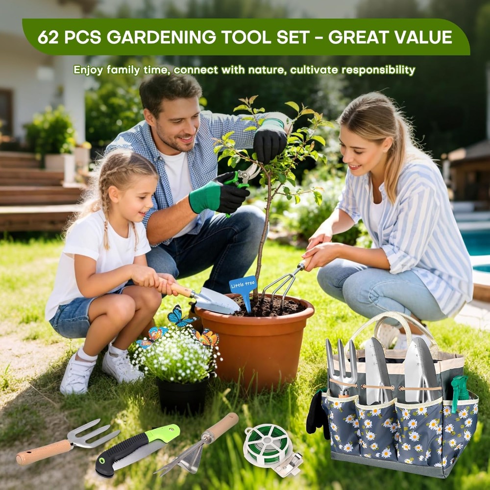 ชุดเครื่องมือทำสวน 62 ชิ้น พร้ - Gardening Tools Spade บทวิจารณ์และราคา